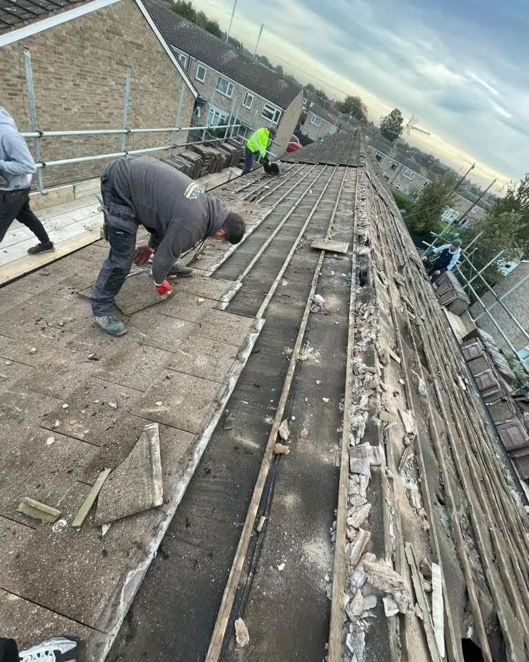 Roof strip and re-felt in progress in Bovey Tracey